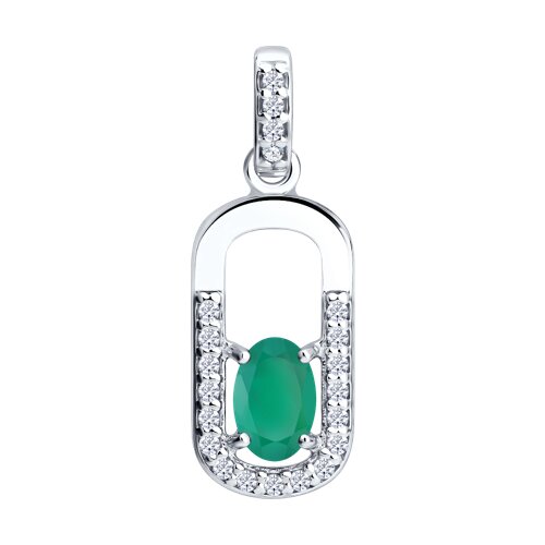 Подвеска SOKOLOV - Серебро 925, Агат, Фианит (арт. 92030890)