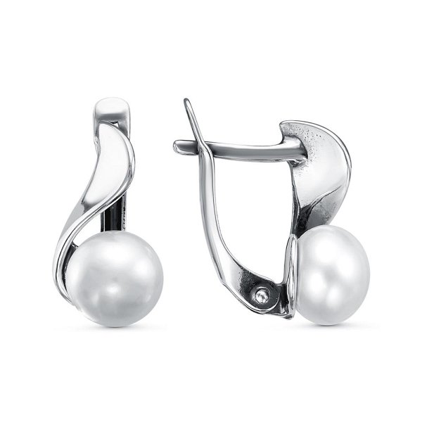 Серьги Красная пресня - Серебро 925, Жемчуг культивированный (арт. 33313474)