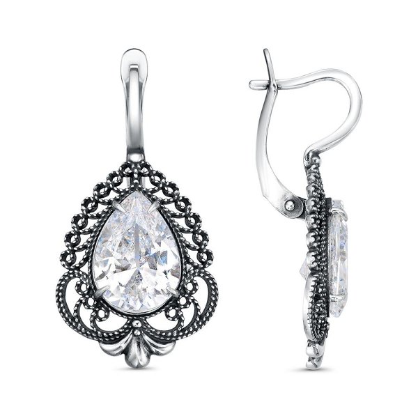 Серьги Красная пресня - Серебро 925, Фианит (арт. 33816962)