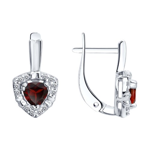 Серьги SOKOLOV - Серебро 925, Гранат, Фианит (арт. 92025339)