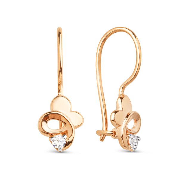 Серьги ЮФ Династия - Золото 585, Фианит (арт. 026532-1102)