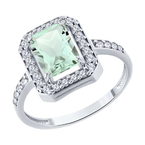 Кольцо SOKOLOV - Серебро 925, Празиолит, Фианит (арт. 92014630)