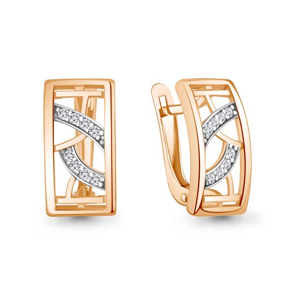 Серьги Аквамарин - Серебро 925, Фианит (арт. 400590А.6)