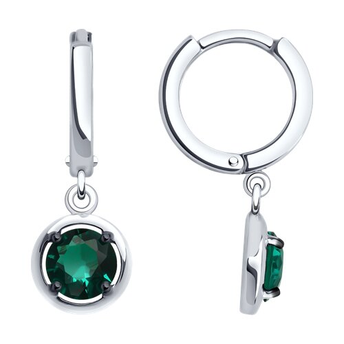 Серьги SOKOLOV - Серебро 925, Синтетический турмалин (арт. 92023029)