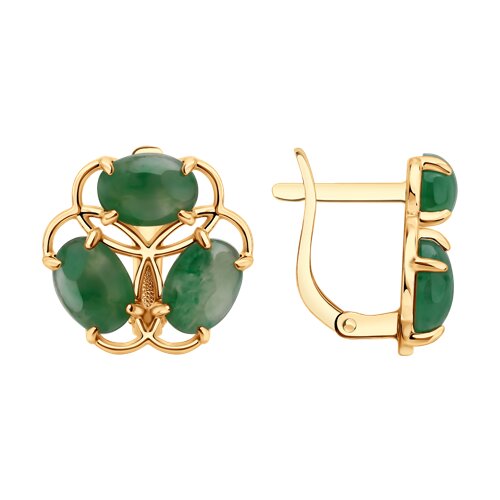 Серьги SOKOLOV - Серебро 925, Жадеит (арт. 83020504)