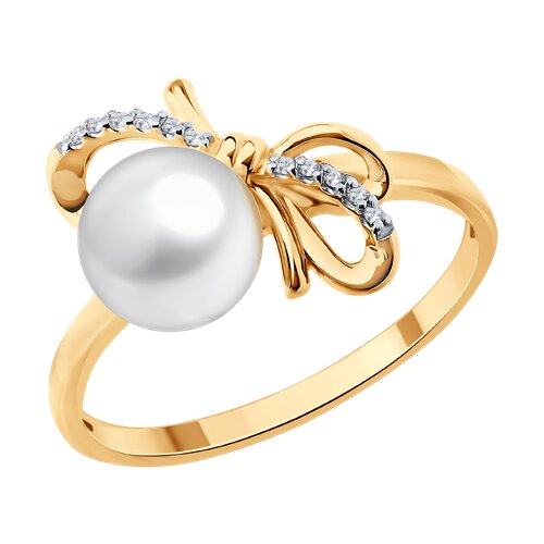 Кольцо SOKOLOV - Золото 585, Жемчуг культивированный, Фианит (арт. 791279)