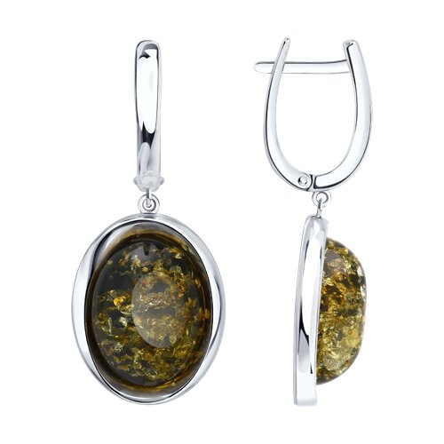 Серьги SOKOLOV - Серебро 925, Янтарь (арт. 83020497)