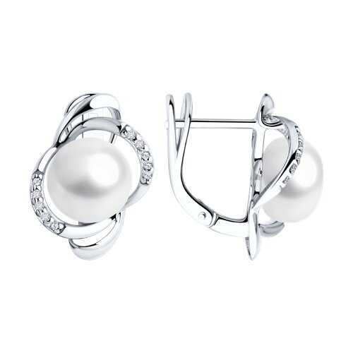 Серьги SOKOLOV - Серебро 925, Жемчуг культивированный, Фианит (арт. 92022940)