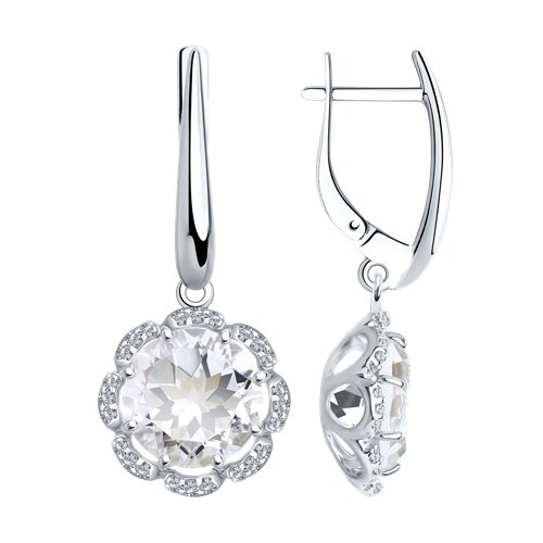 Серьги SOKOLOV - Серебро 925, Горный хрусталь, Фианит (арт. 92021353)