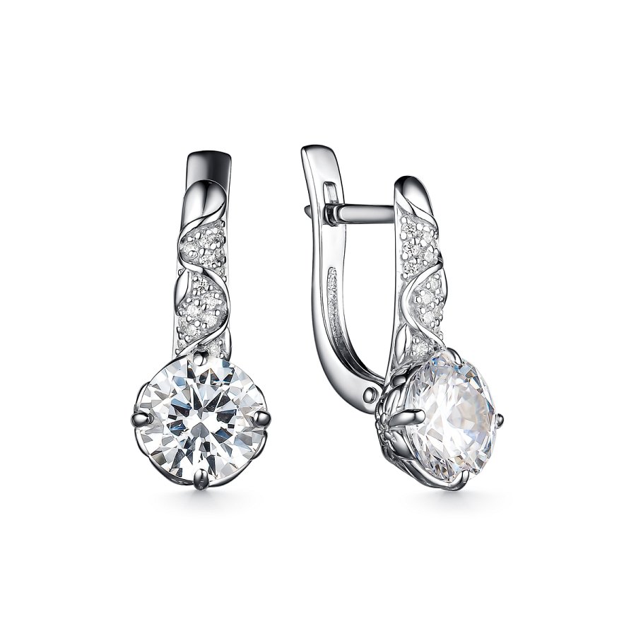 Серьги Дар - Серебро 925, Синтетический муассанит, Фианит (арт. С-4067рс1612800)