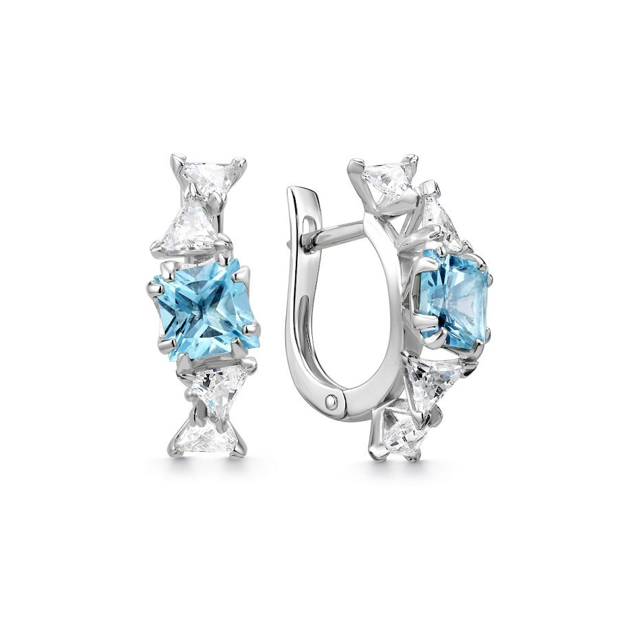 Серьги Дар - Серебро 925, Топаз, Фианит (арт. С-5252рс40200)