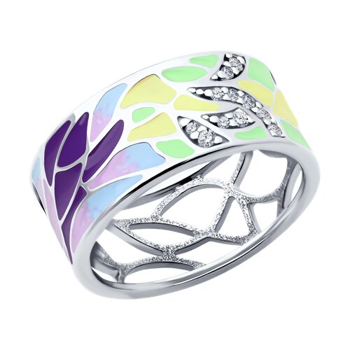 Кольцо SOKOLOV - Серебро 925, Фианит, Эмаль (арт. 94012402)