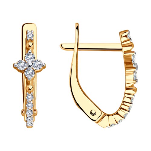 Серьги Diamant - Золото 585, Фианит (арт. 51-120-02421-1)