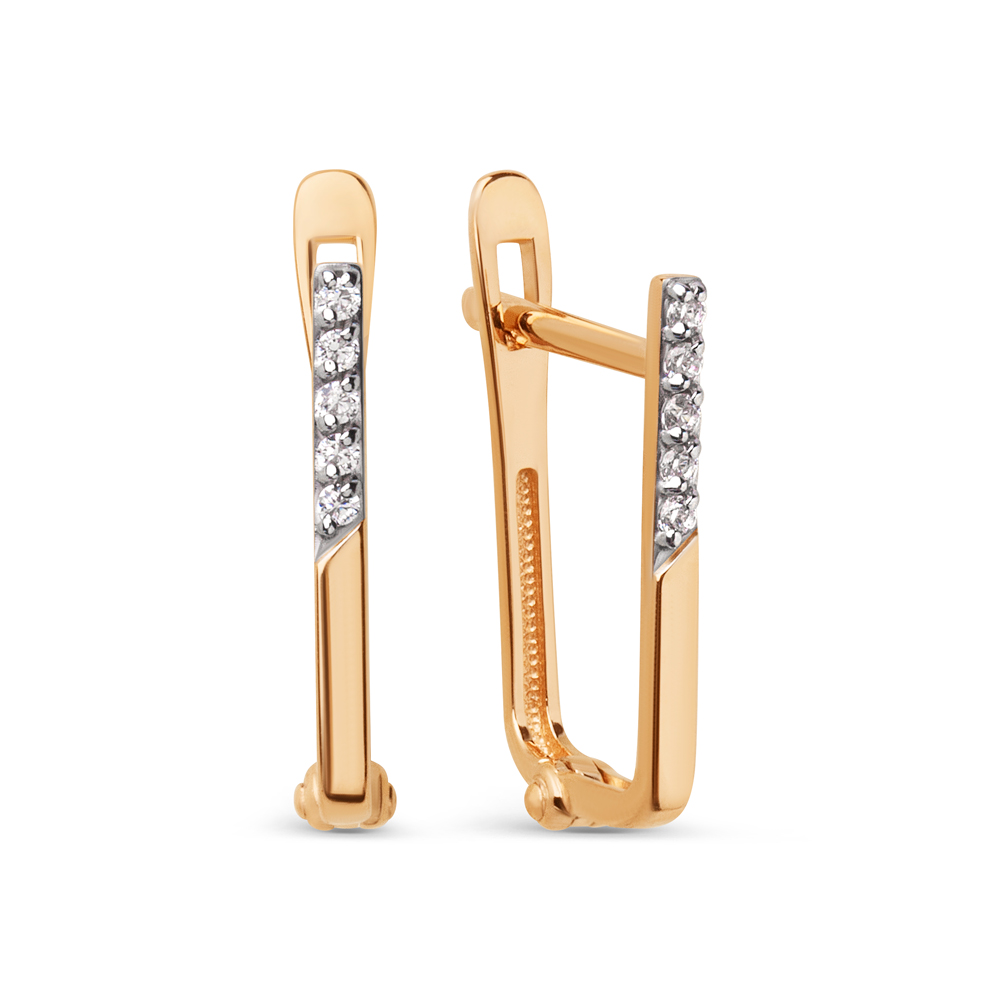 Серьги ЮФ Династия - Золото 375, Фианит (арт. 017222-5102)