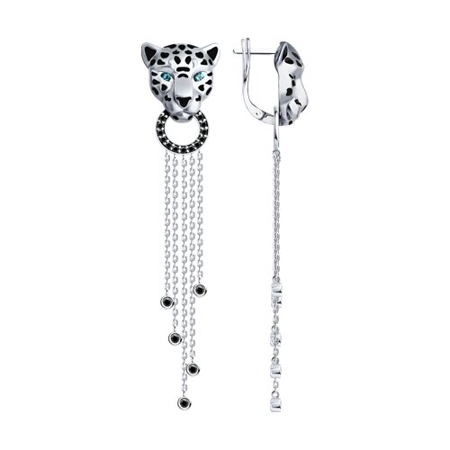 Серьги Diamant - Серебро 925, Фианит, Эмаль (арт. 94-121-02062-1)