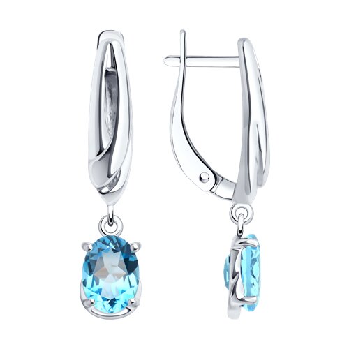 Серьги Diamant - Серебро 925, Топаз (арт. 94-321-02682-1)