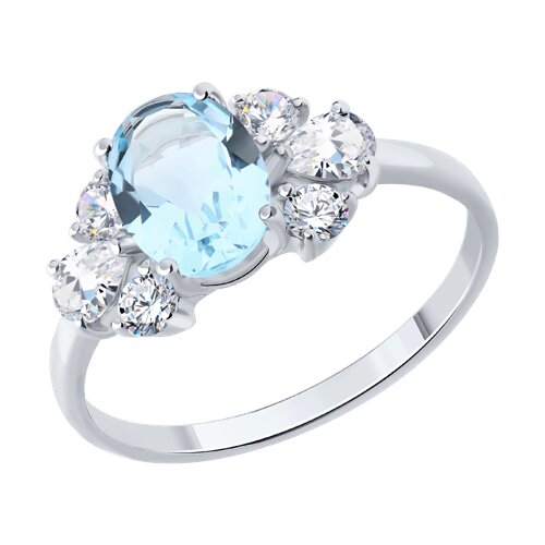 Кольцо SOKOLOV - Серебро 925, Топаз, Фианит (арт. 92014662)