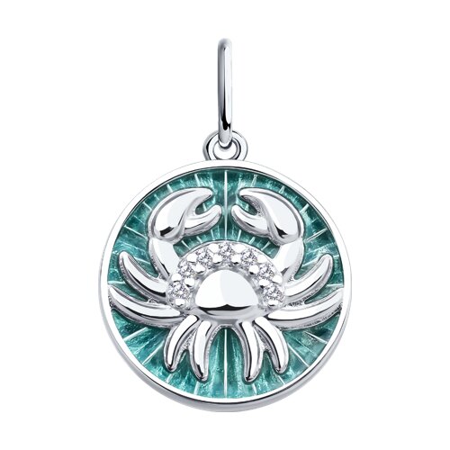 Подвеска Diamant - Серебро 925, Фианит, Эмаль (арт. 94-130-02354-1)