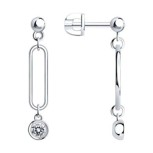 Серьги SOKOLOV - Серебро 925, Фианит (арт. 94026040)