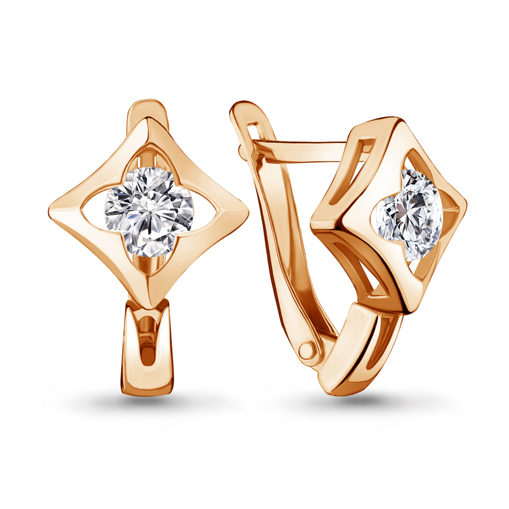 Серьги Аквамарин - Золото 585, Фианит (арт. 46994.1)