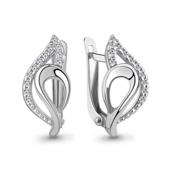 Серьги Аквамарин - Серебро 925, Фианит (арт. 400283А.5)