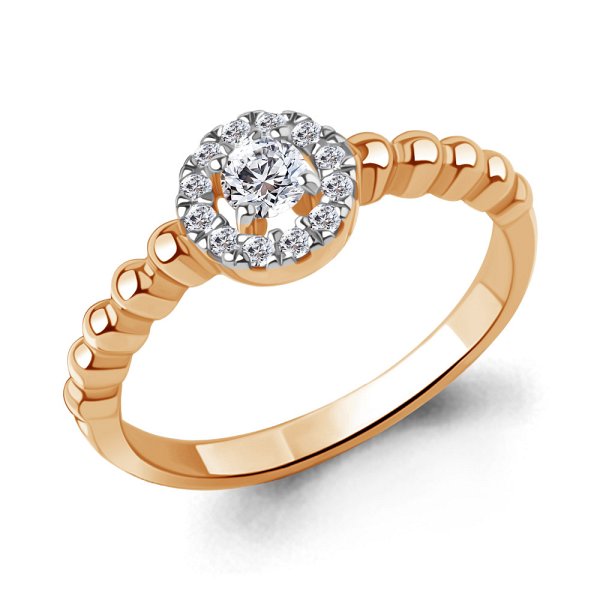 Кольцо Аквамарин - Серебро 925, Фианит (арт. 600408А.6)