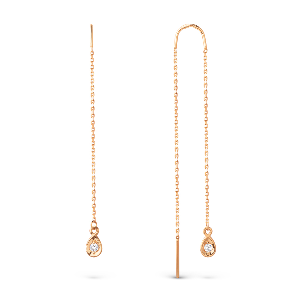 Серьги ЮФ Династия - Золото 375, Фианит (арт. 031792-5100)