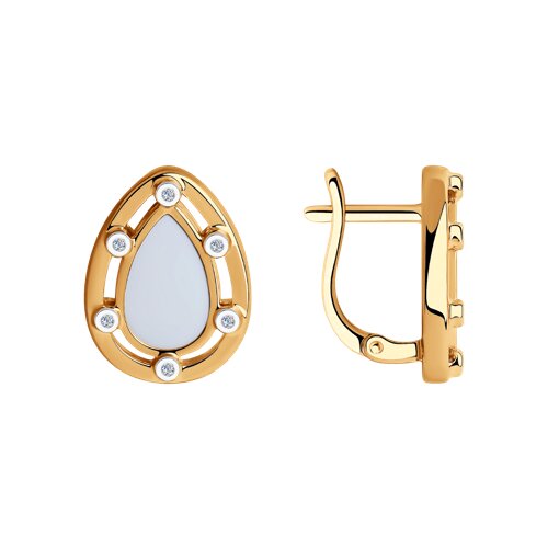 Серьги Diamant - Серебро 925, Фианит, Эмаль (арт. 93-120-01592-1)