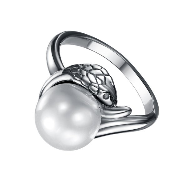 Кольцо Красная пресня - Серебро 925, Жемчуг имитация (арт. 23615788)