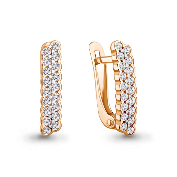 Серьги Аквамарин - Серебро 925, Фианит (арт. 400910А.6)