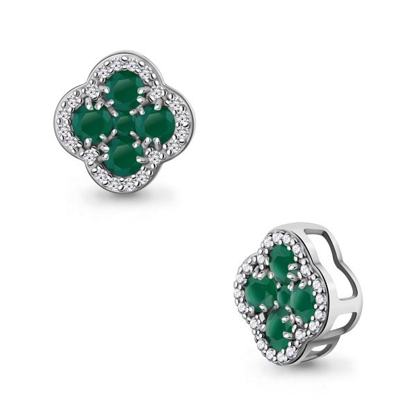 Подвеска Аквамарин - Серебро 925, Агат, Фианит (арт. 2546409А.5)