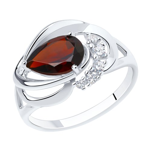 Кольцо SOKOLOV - Серебро 925, Гранат, Фианит (арт. 92011916)