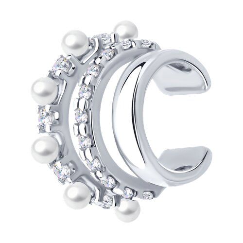 Серьга SOKOLOV - Серебро 925, Жемчуг культивированный, Фианит (арт. 92170004)