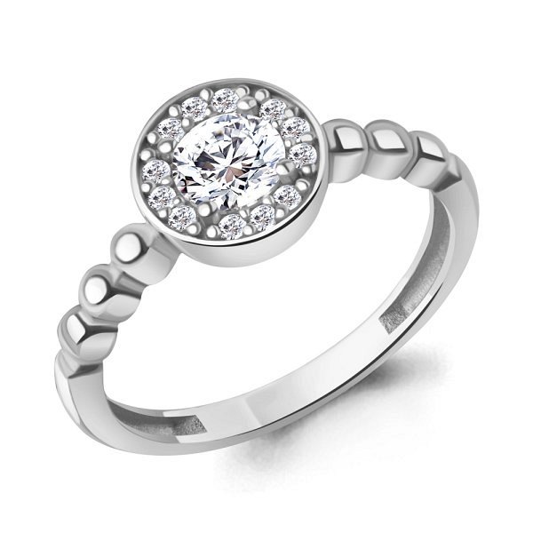 Кольцо Аквамарин - Серебро 925, Фианит (арт. 600451А.5)