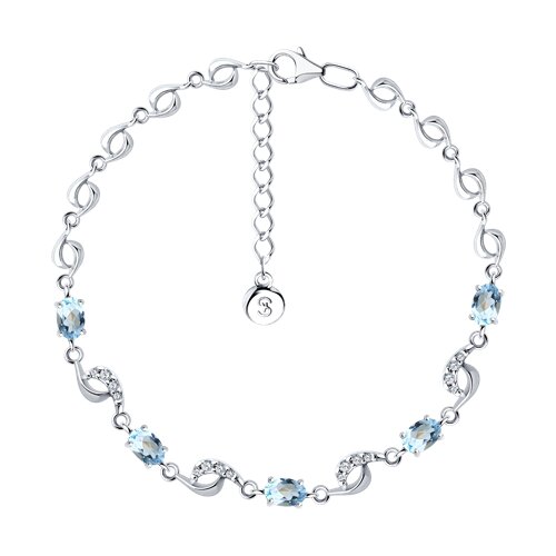Браслет SOKOLOV - Серебро 925, Топаз, Фианит (арт. 92050163)