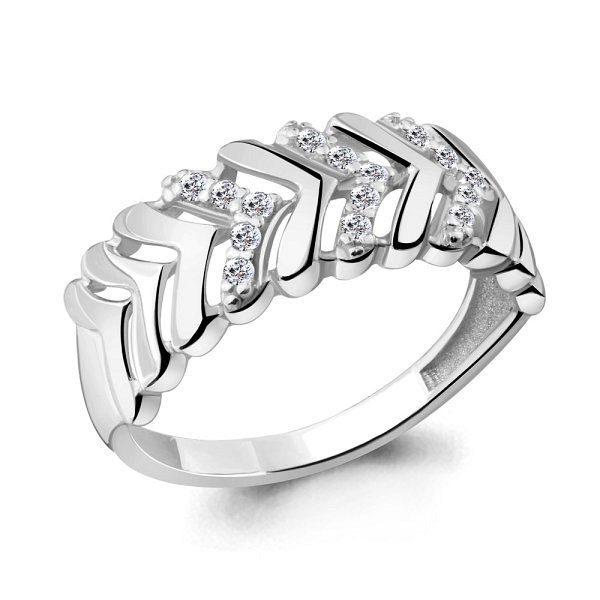 Кольцо Аквамарин - Серебро 925, Фианит (арт. 64619А.5)