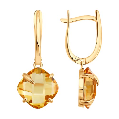 Серьги SOKOLOV - Золото 585, Цитрин (арт. 729293)
