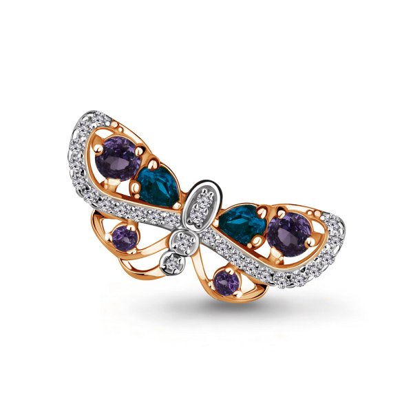 Брошь Аквамарин - Серебро 925, Аметист (арт. 7267232А.6)