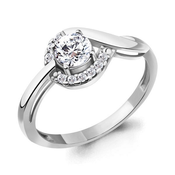 Кольцо Аквамарин - Серебро 925, Фианит (арт. 67478А.5)