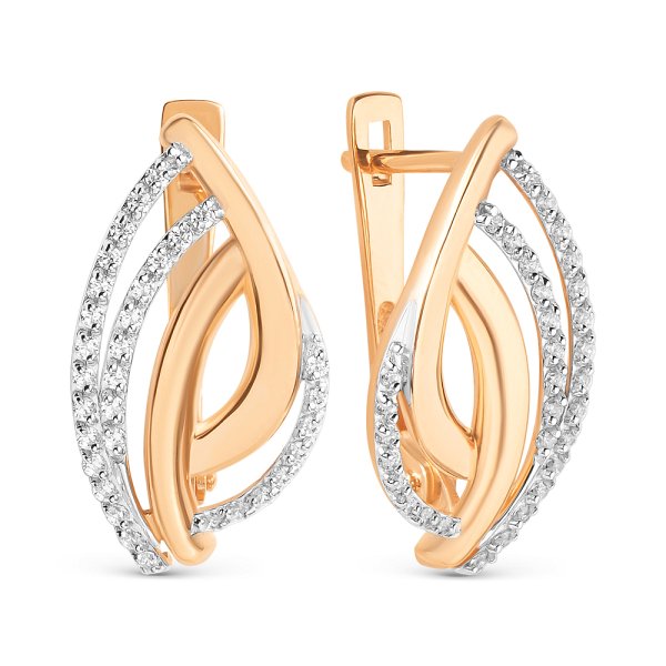 Серьги ЮФ Династия - Золото 375, Фианит (арт. 023372-5102)