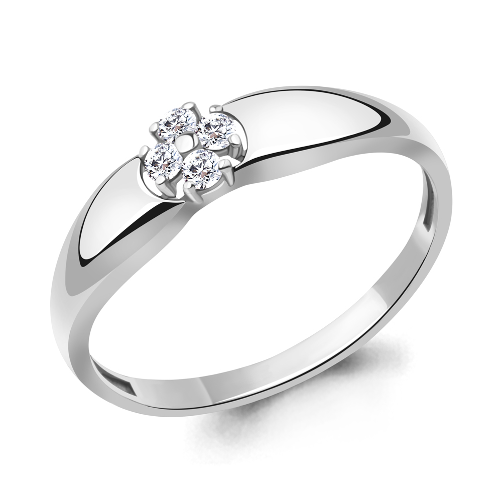 Кольцо Аквамарин - Серебро 925, Фианит (арт. 68023А.5)