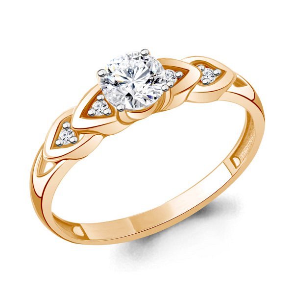 Кольцо Аквамарин - Серебро 925, Фианит (арт. 600229А.6)