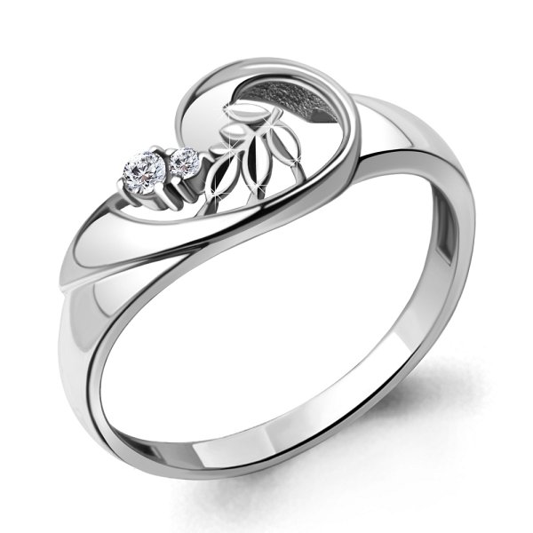 Кольцо Аквамарин - Серебро 925, Фианит (арт. 67322А.5)