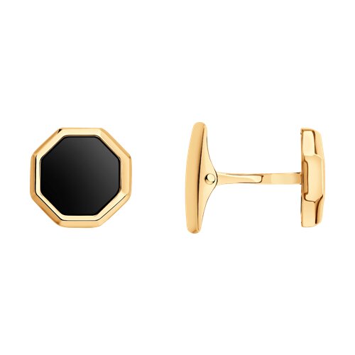 Запонки SOKOLOV - Золото 585, Агат (арт. 766002)