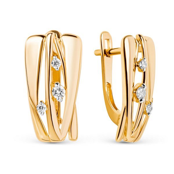 Серьги ЮФ Династия - Золото 375, Фианит (арт. 020292-5102)