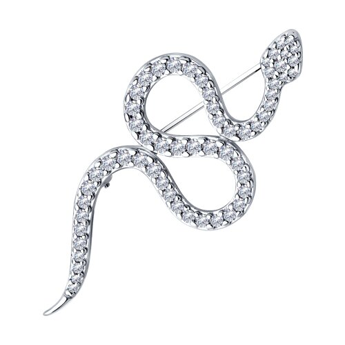 Брошь SOKOLOV - Серебро 925, Фианит (арт. 94040287)