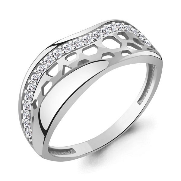 Кольцо Аквамарин - Серебро 925, Фианит (арт. 600810А.5)