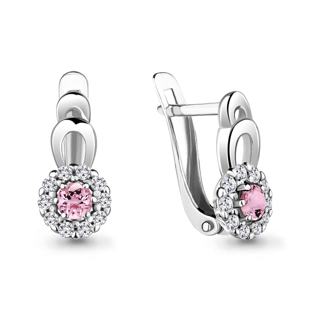 Серьги Аквамарин - Серебро 925, Фианит (арт. 48481АВ.5)