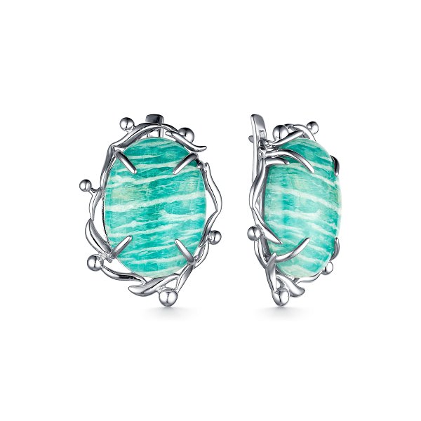 Серьги Дар - Серебро 925, Амазонит (арт. С-3872рк460)