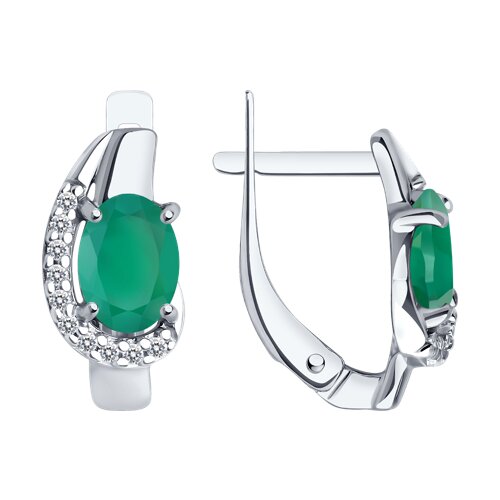 Серьги Diamant - Серебро 925, Агат, Фианит (арт. 94-320-00183-2)